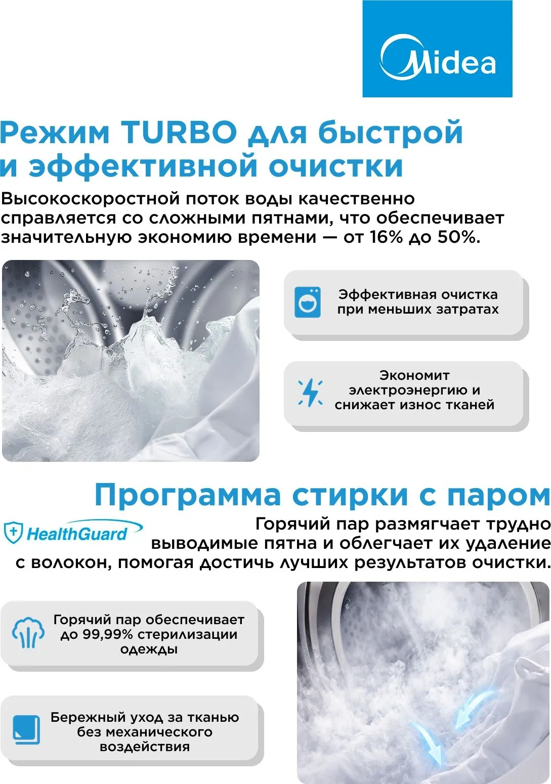 Стиральная машина Midea MF01712BS40/W класс: A загр.фронтальная макс.:7кг белый инвертор