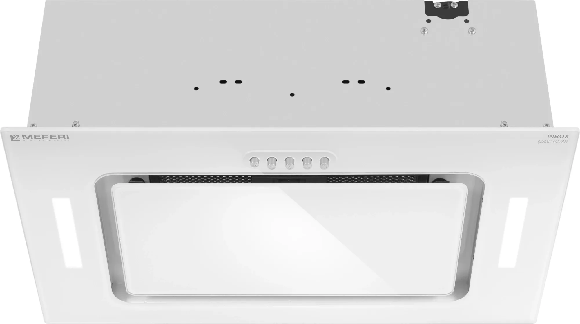 Вытяжка встраиваемая Meferi Ultra INBOX52WH Glass белый управление: кнопочное (1 мотор)