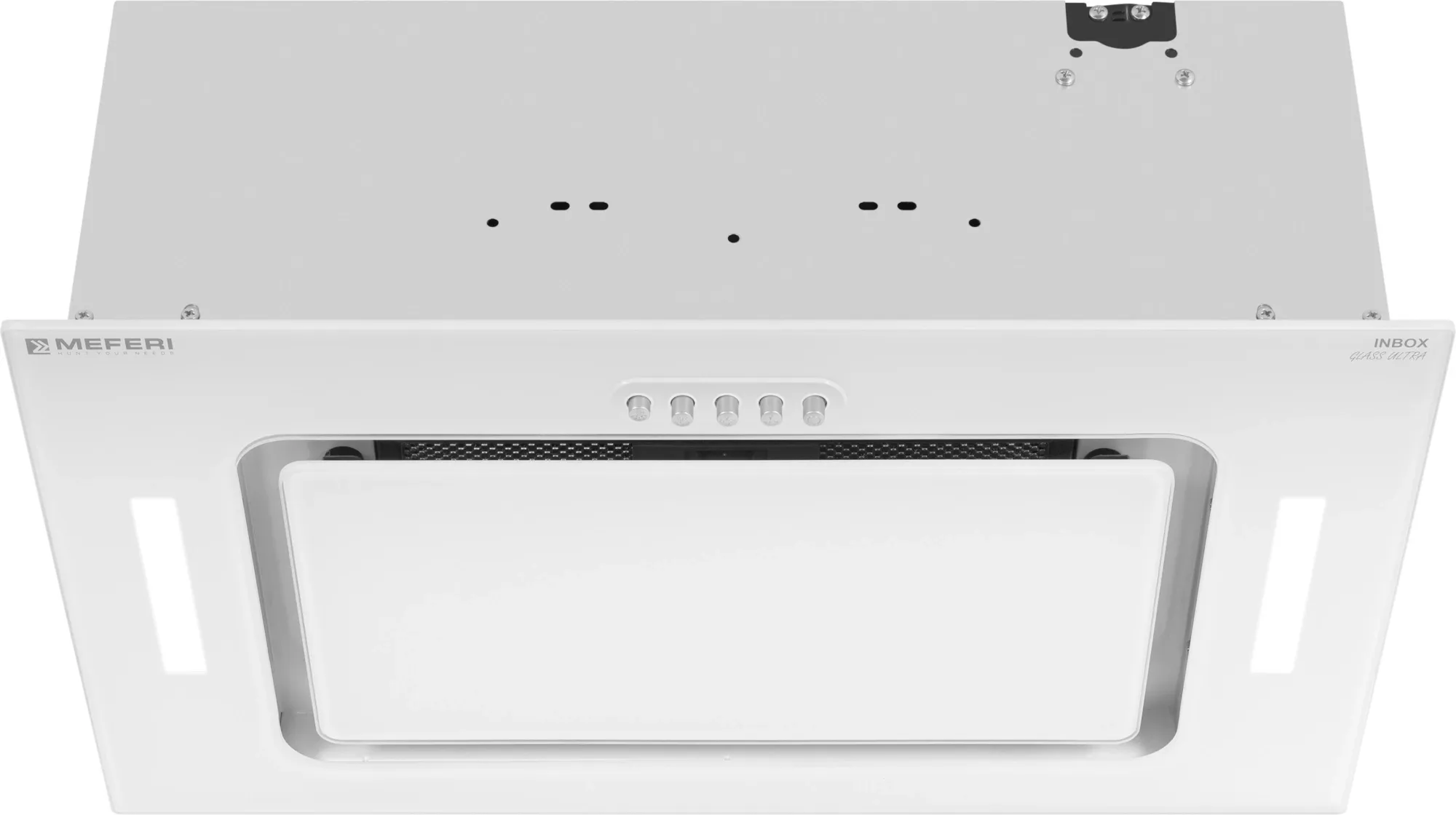 Вытяжка встраиваемая Meferi Ultra INBOX52WH Glass белый управление: кнопочное (1 мотор)