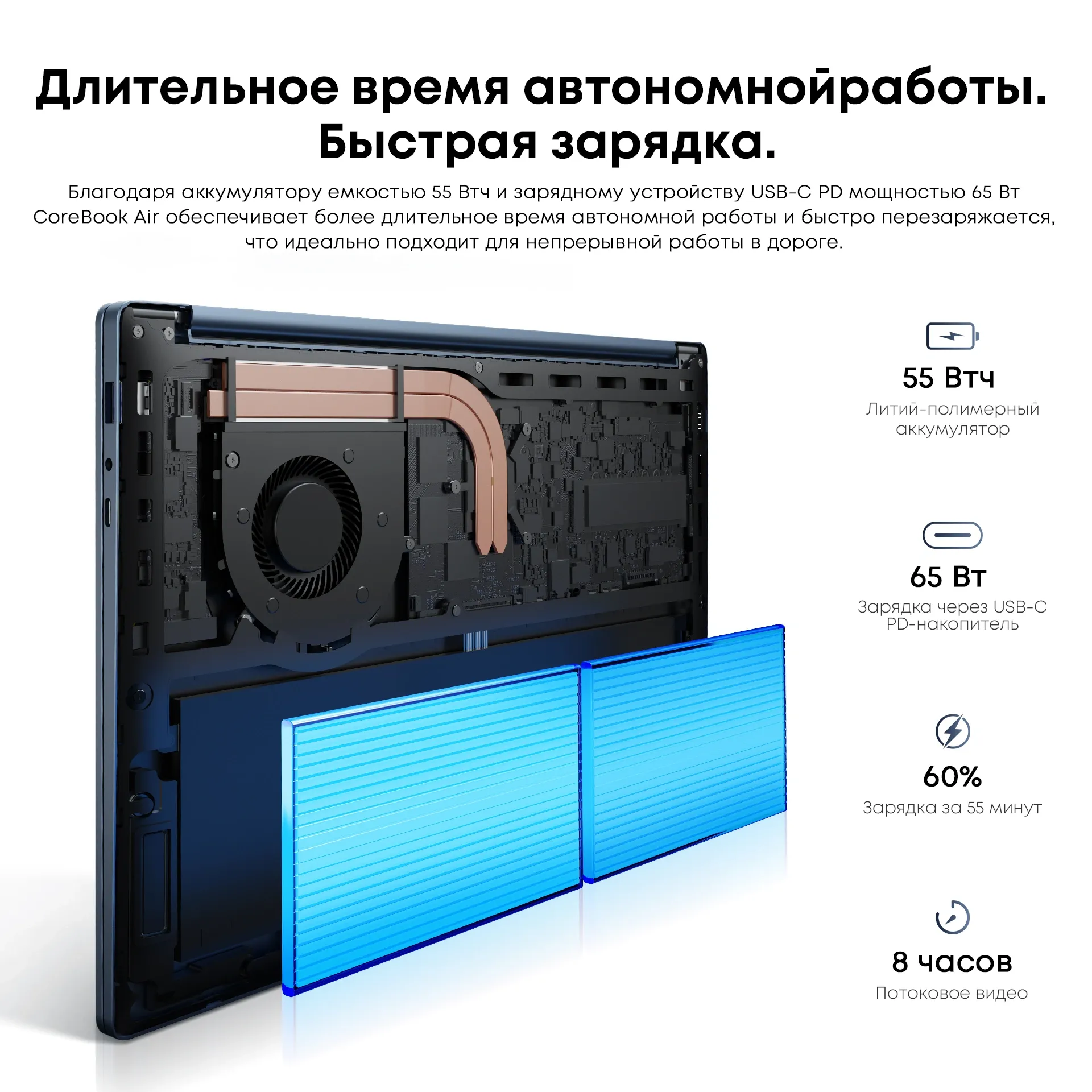 Ноутбук Chuwi Corebook Air Ryzen 5 6600H 16Gb SSD512Gb AMD Radeon 660M 14