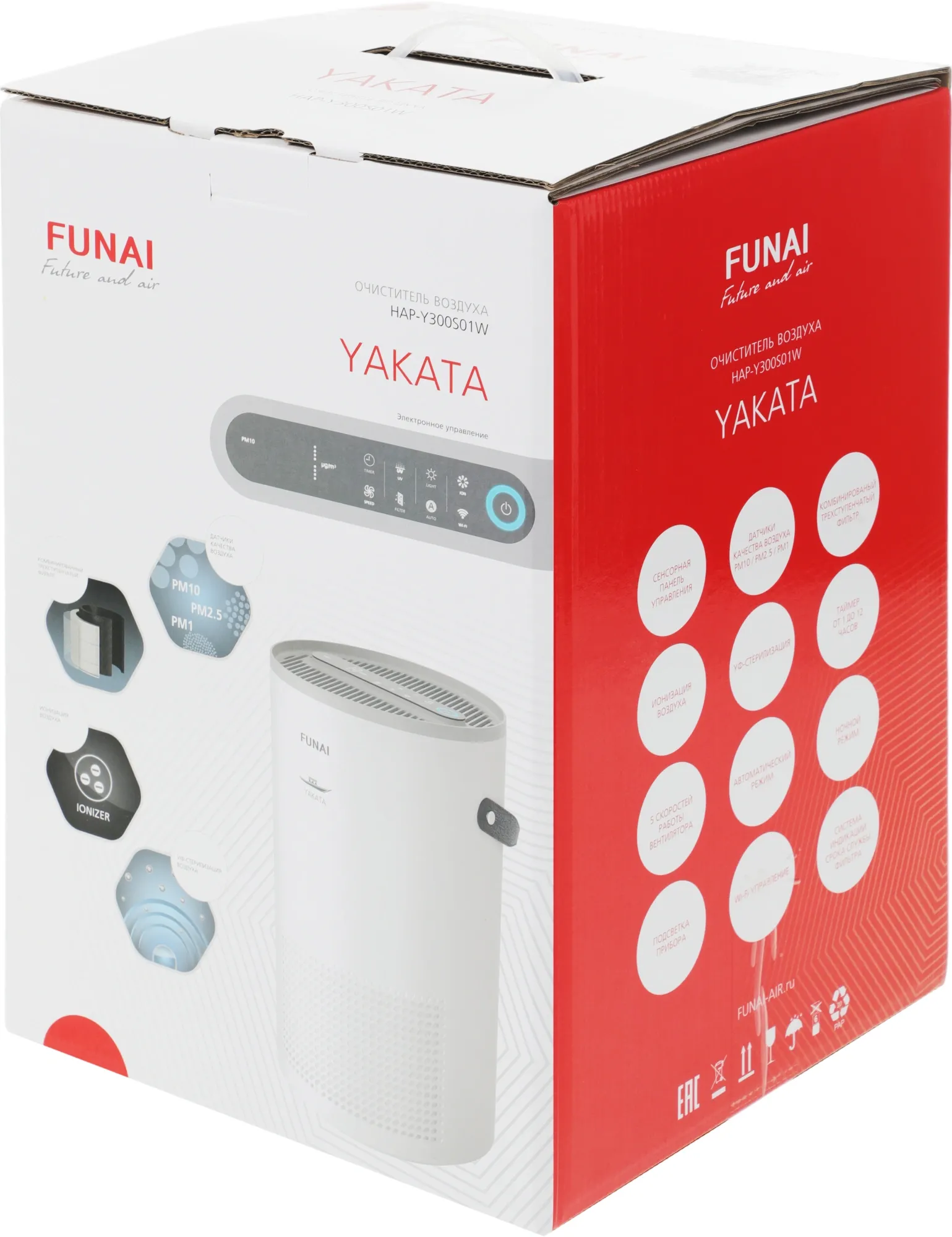 Воздухоочиститель Funai YAKATA Hap-Y300S01W 48Вт белый/серый
