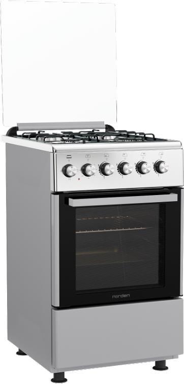 Плита газоэлектрическая NORDEN FF5403GAZk Нержавеющая сталь