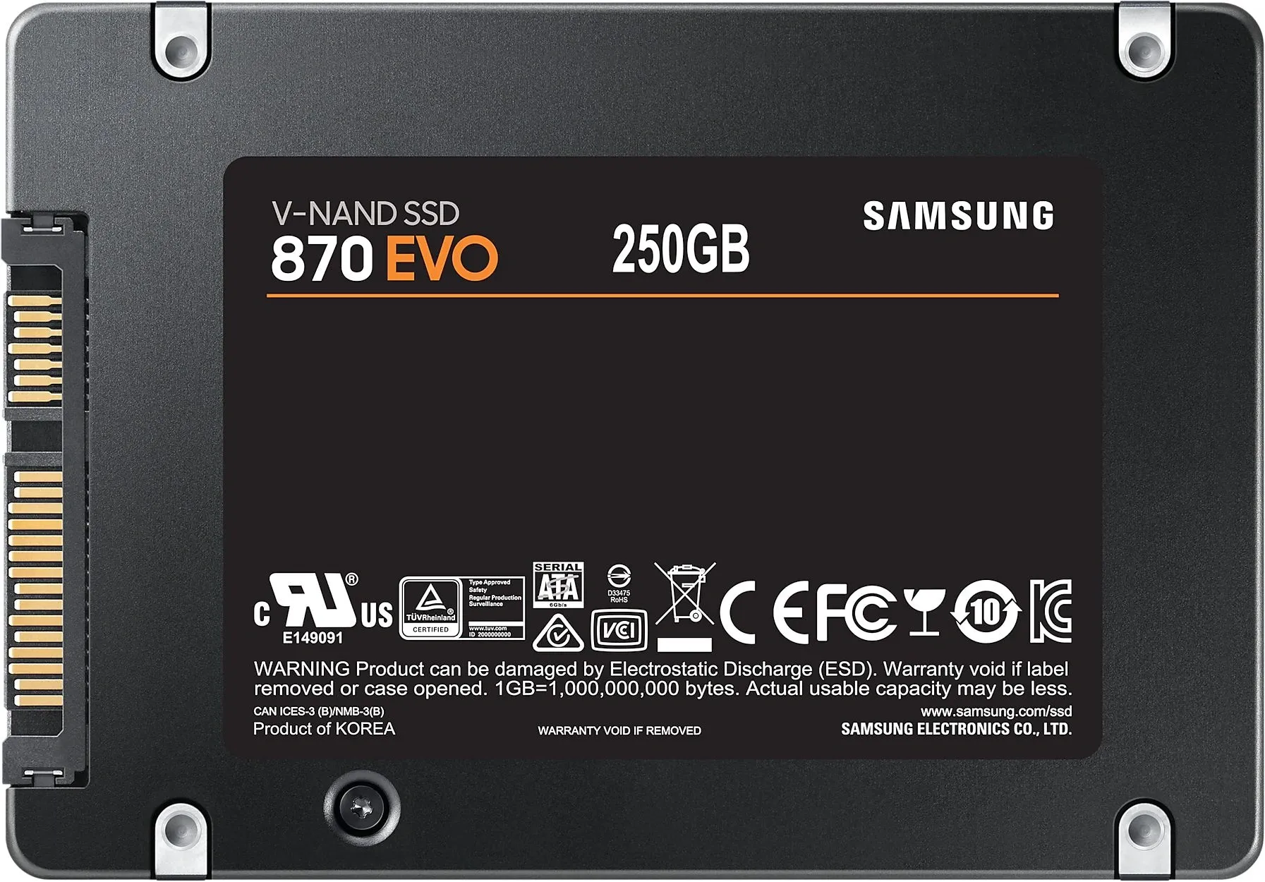 Накопитель SSD Samsung SATA-III 250GB MZ-77E250B/CN 870 EVO 2.5