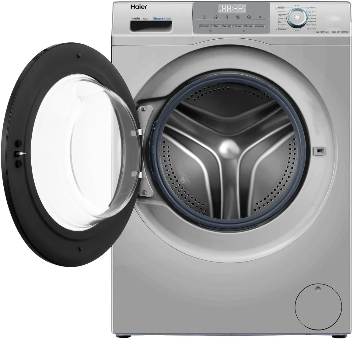 Стиральная машина Haier HW60-BP12929BSE класс: A+++ загр.фронтальная макс.:6кг серебристый инвертор