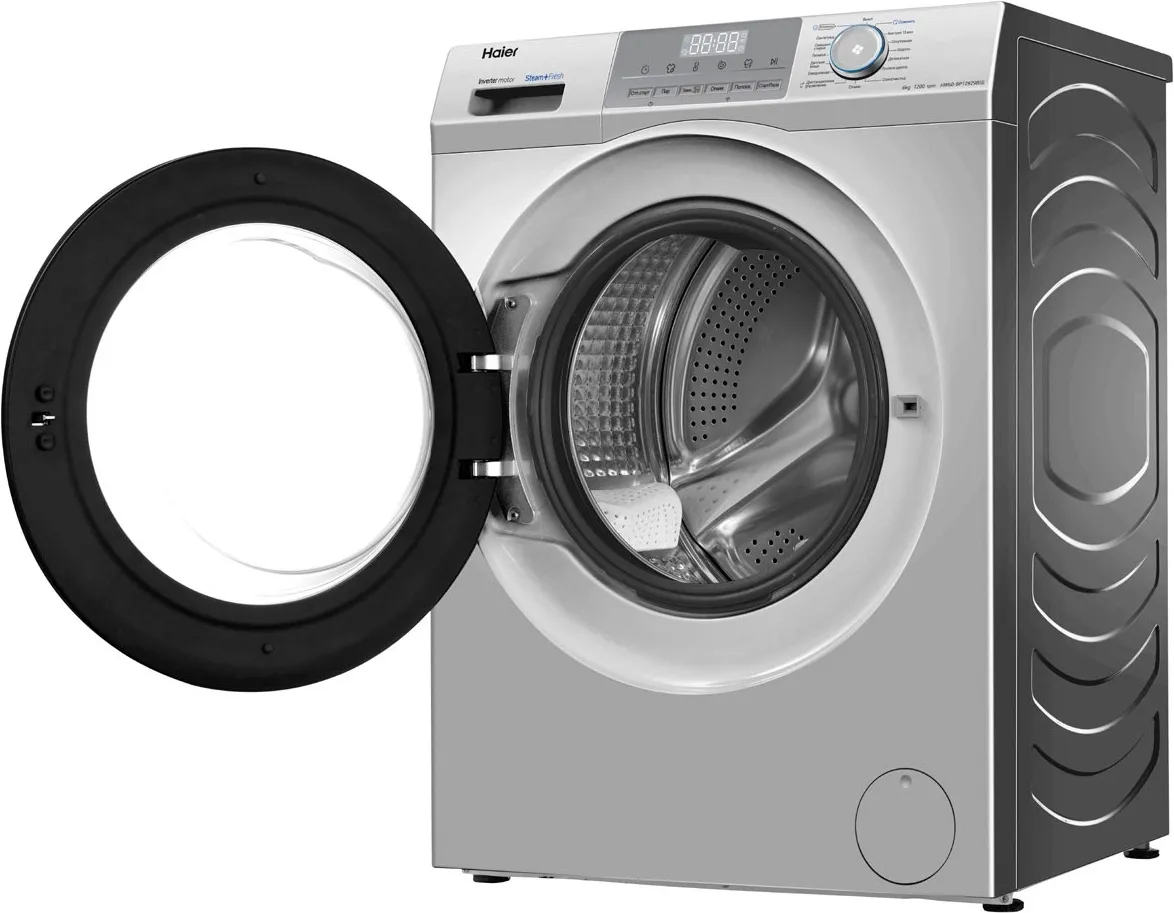 Стиральная машина Haier HW60-BP12929BSE класс: A+++ загр.фронтальная макс.:6кг серебристый инвертор