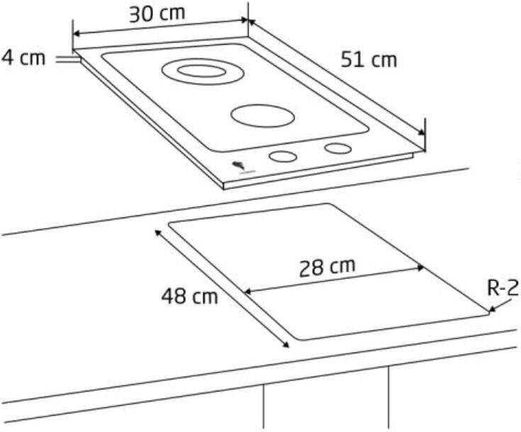 Варочная панель газовая LEONORD LEG-30203GB