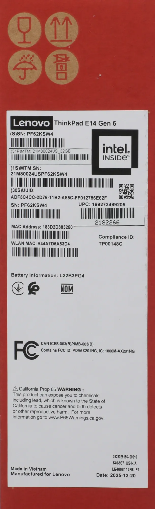 Ноутбук Lenovo ThinkPad E14 G6 21M80024US_32G 32/512 ГБ