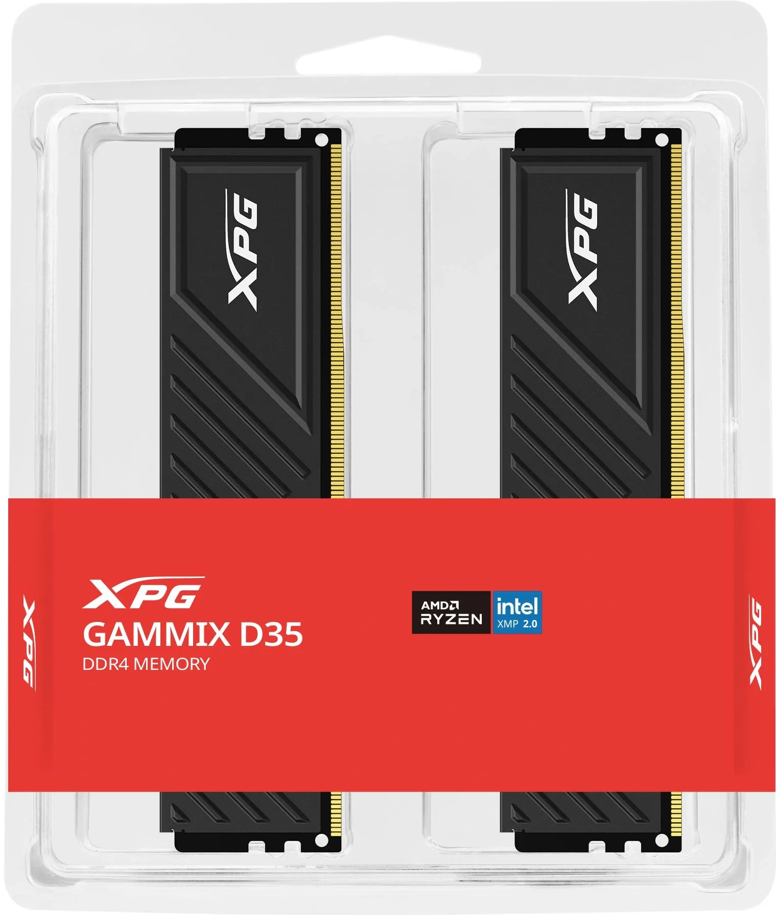 Память DDR4 2x8GB 3200MHz A-Data AX4U32008G16A-DTBKD35 XPG Gammix D35 RTL PC4-25600 CL16 DIMM 288-pin 1.35В single rank с радиатором Ret
