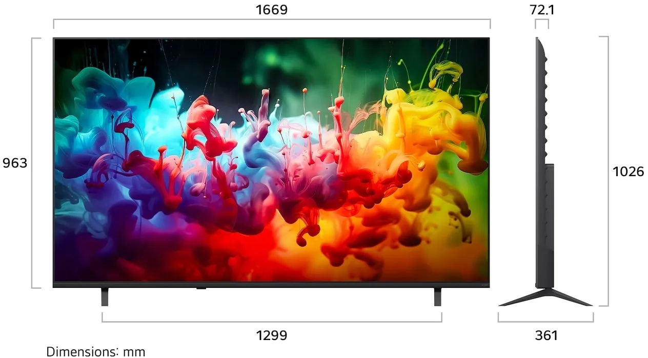 Телевизор LED LG 75" 75QNED70B6A.ARUG черный титан 4K Ultra HD 60Hz DVB-T DVB-T2 DVB-C DVB-S DVB-S2 USB WiFi Smart TV