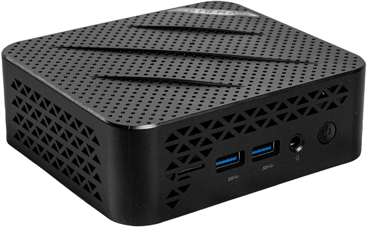 Неттоп Digma Mini Office Cel N4505 (2) 8Gb SSD256Gb UHDG 750 Windows 11 Pro GbitEth WiFi BT 45W черный (DPCN-8CXW02)