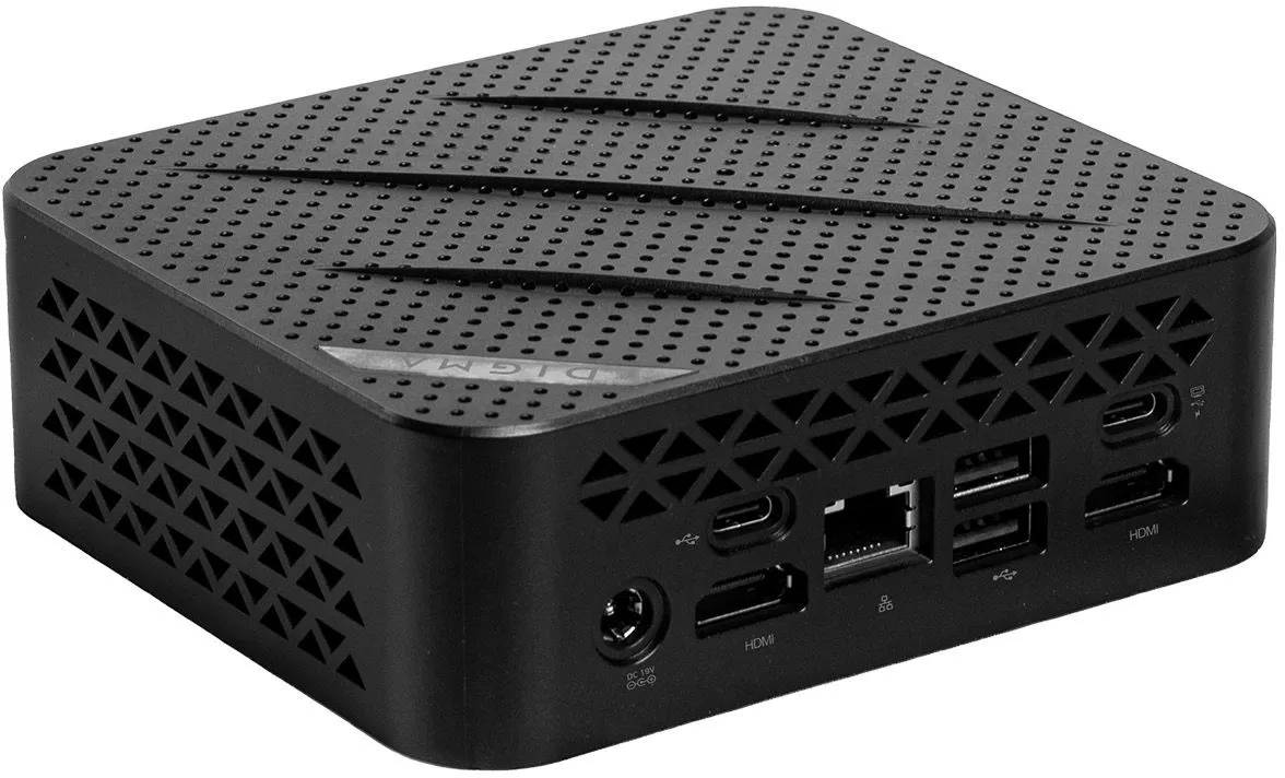 Неттоп Digma Mini Office Cel N4505 (2) 8Gb SSD256Gb UHDG 750 Windows 11 Pro GbitEth WiFi BT 45W черный (DPCN-8CXW02)