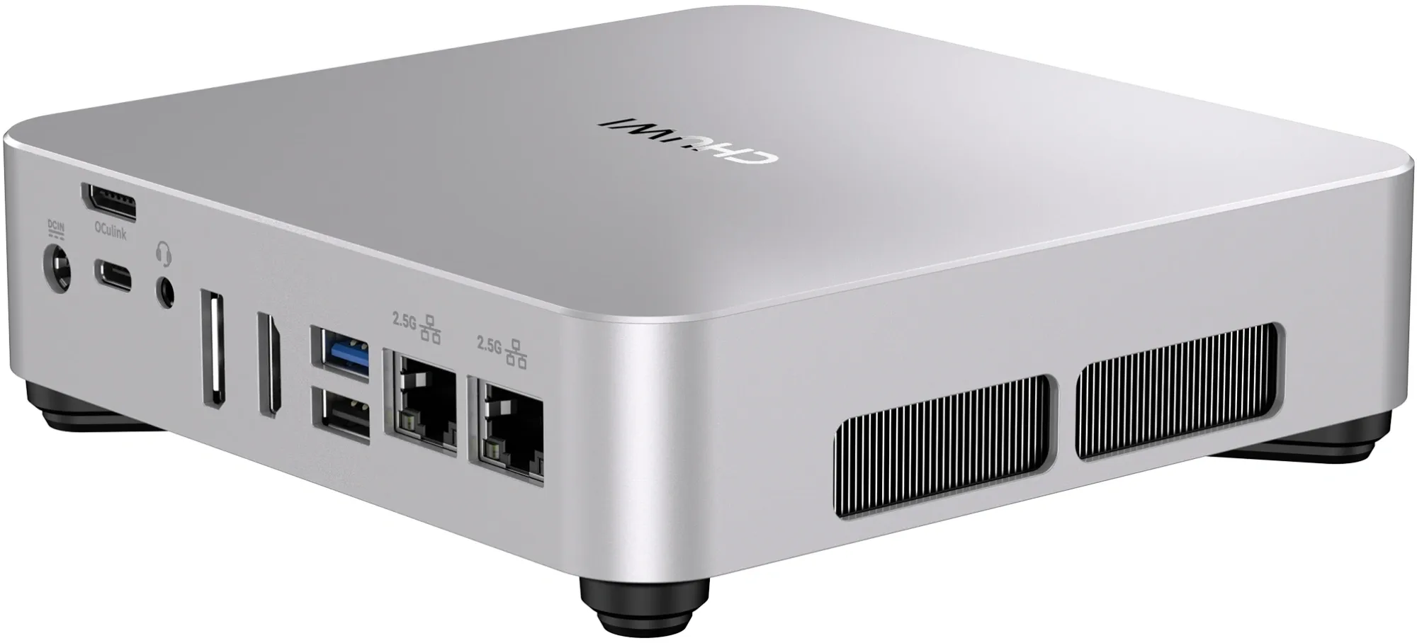 ПК Мини Chuwi AuBox Ryzen 7 8745HS (3.8) 780M без ОС 2x2.5GbitEth WiFi BT 120W серебристый/черный