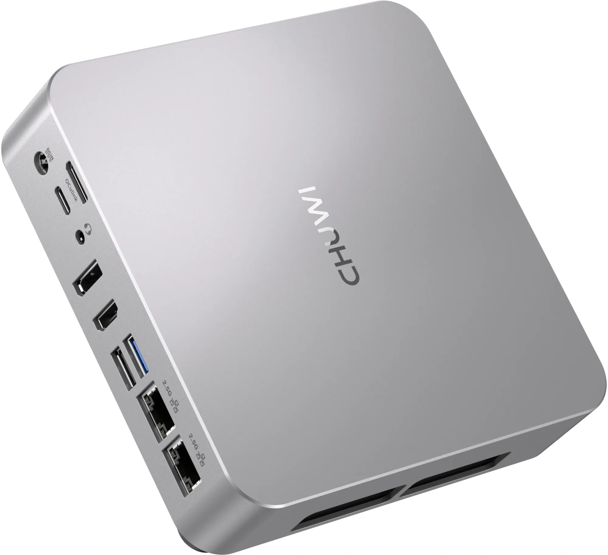 ПК Мини Chuwi AuBox Ryzen 7 8745HS (3.8) 780M без ОС 2x2.5GbitEth WiFi BT 120W серебристый/черный