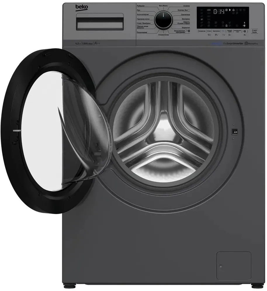 Стиральная машина Beko WSPE6H612A класс: A загр.фронтальная макс.:6.5кг антрацит инвертор