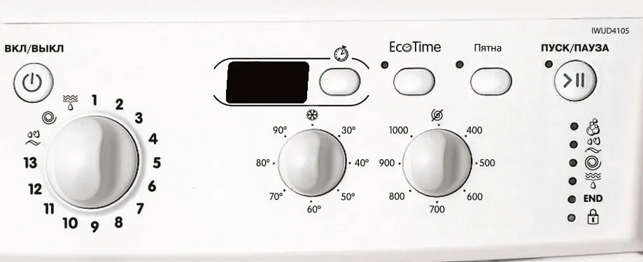 Стиральная машина Indesit EcoTime IWUD 4105 класс: A загр.фронтальная макс.:4кг белый