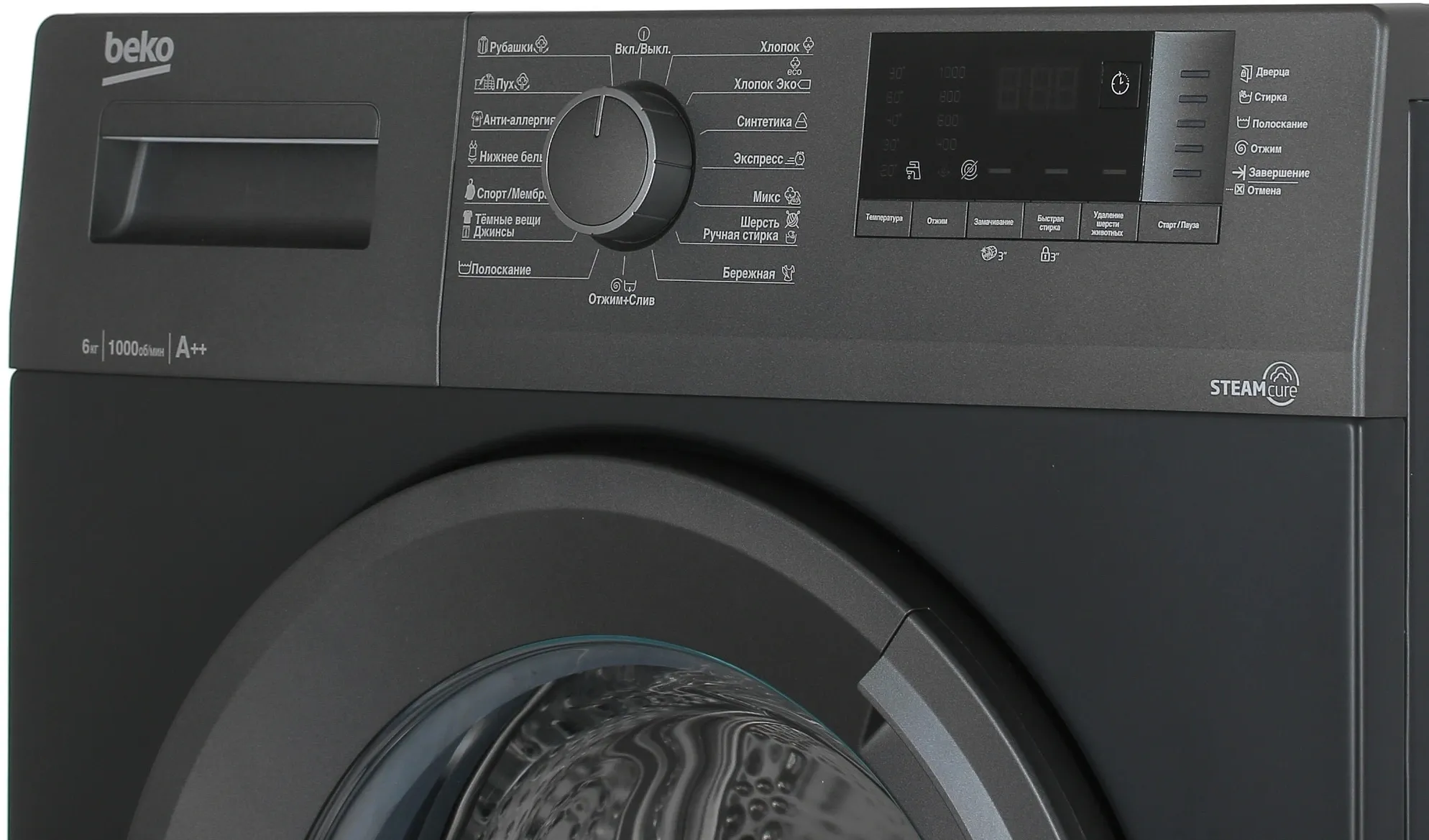 Стиральная машина Beko WSRE6512ZAA класс: A загр.фронтальная макс.:6кг антрацит