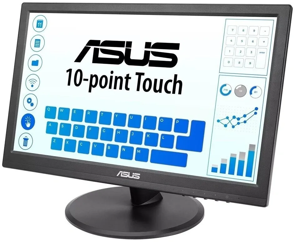 Монитор Asus 15.6" VT169HE черный IPS LED 16:9 HDMI матовая 1000:1 220cd 170гр/170гр 1920x1080 60Hz VGA FHD Touch 1.46кг