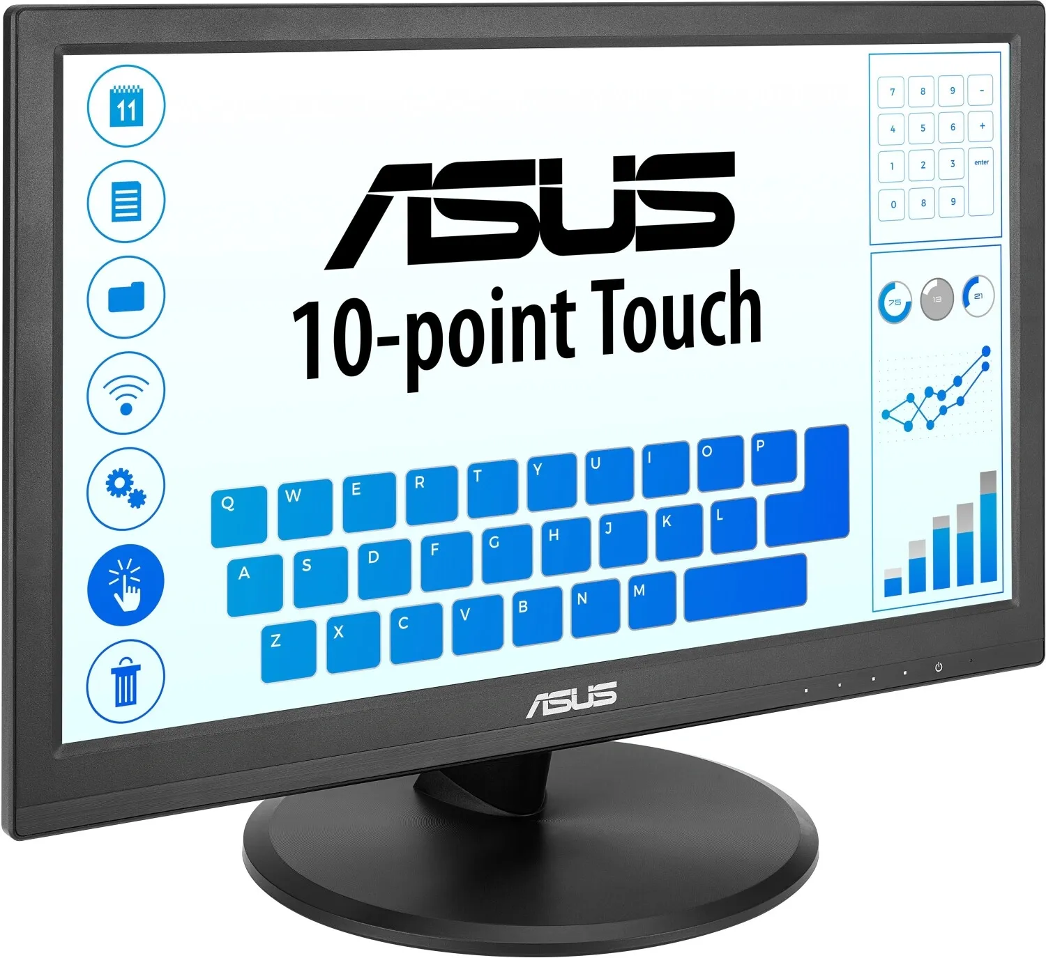 Монитор Asus 15.6" VT169HE черный IPS LED 16:9 HDMI матовая 1000:1 220cd 170гр/170гр 1920x1080 60Hz VGA FHD Touch 1.46кг