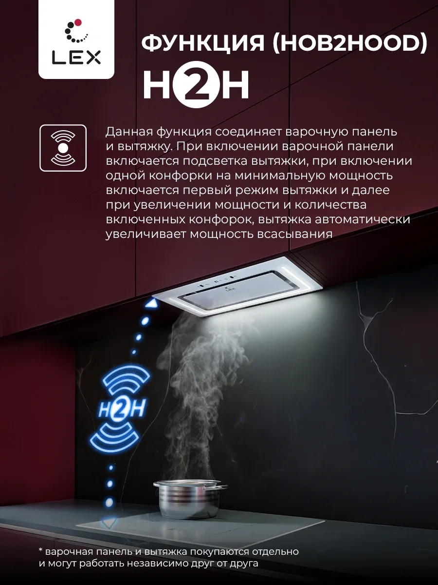 Вытяжка встраиваемая Lex Nova 600 Inverter WH белый управление: сенсорное (1 мотор)