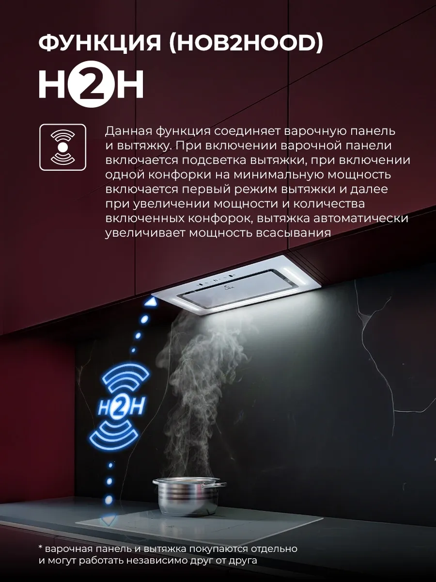 Вытяжка встраиваемая Lex Aura 600 Inverter WH белый управление: сенсорное (1 мотор)