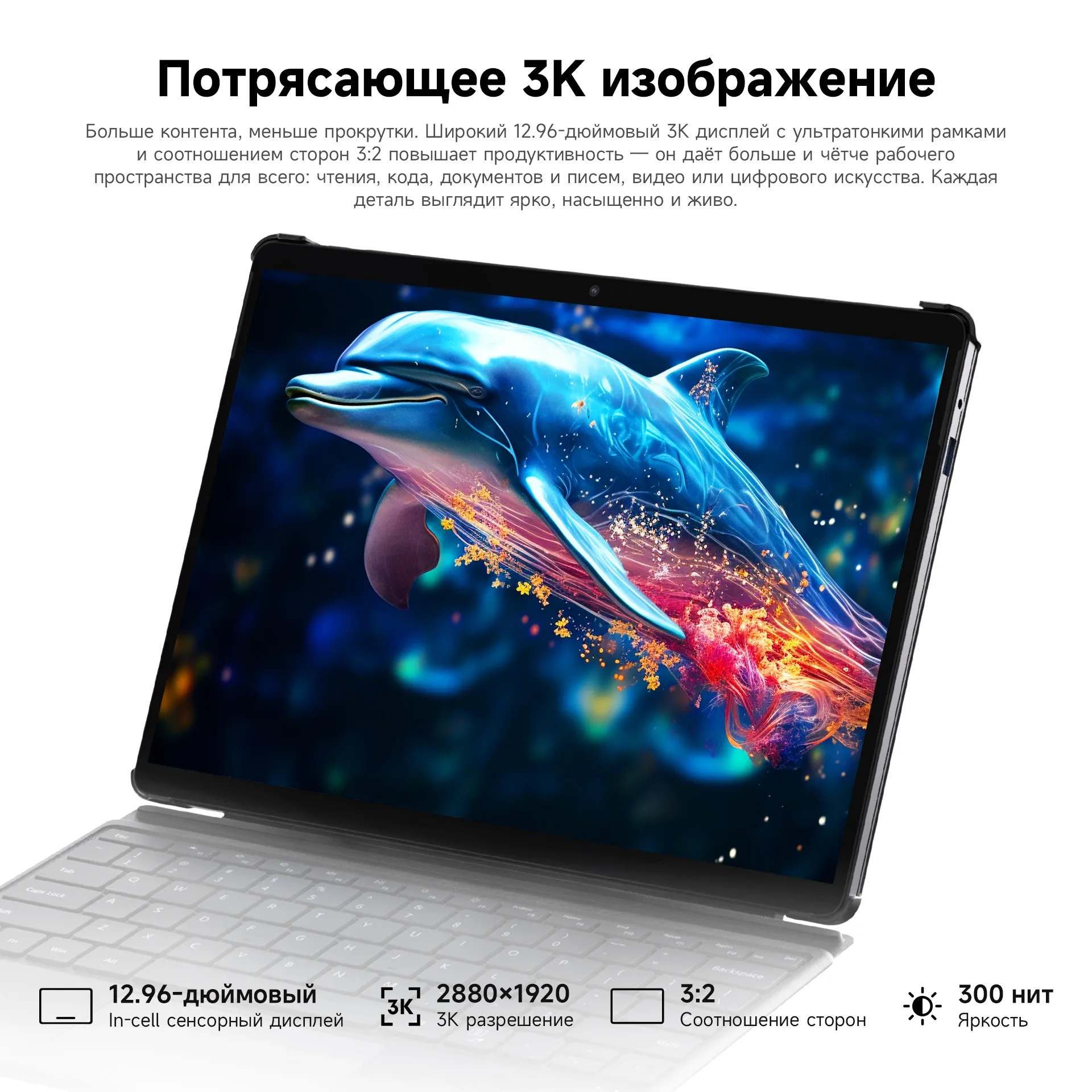 Планшет Acer Gadget E10 ETPad Max 1315U (1.2) 6С RAM16Gb ROM512Gb 12.96" 2880x1920 Windows 11 Professional серый 8Mpix 5Mpix BT WiFi 4820mAh 5.5hr
