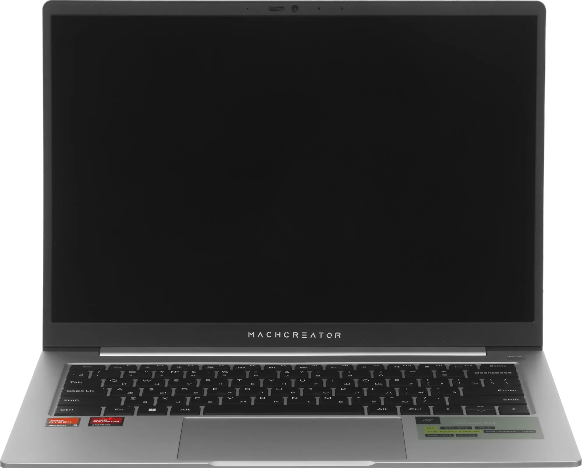 Ноутбук Machcreator Genesis R14 Ryzen 5 7640HS 16Gb SSD1Tb AMD Radeon 760M 14.1" IPS FHD (1920x1200) без ОС silver WiFi BT Cam 6550mAh (JJ00GW00GRU)