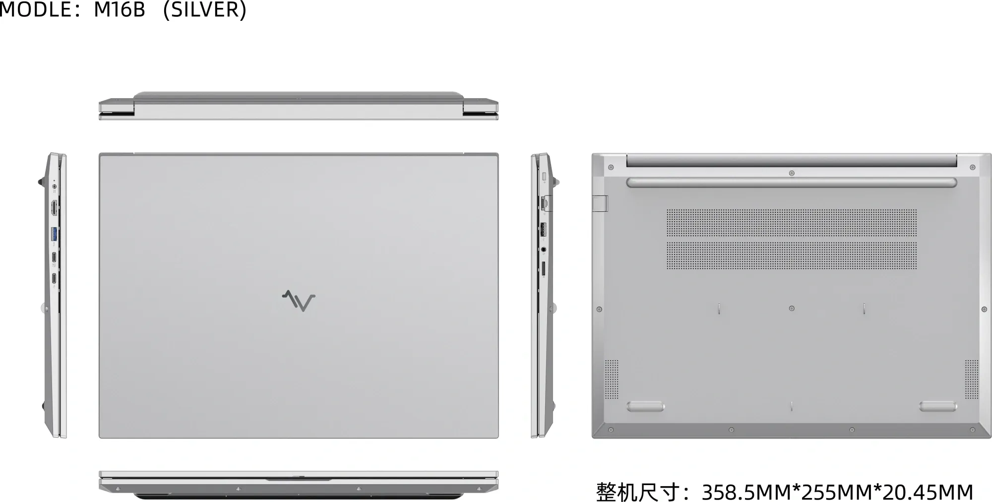 Ноутбук Maibenben M16B-R343UM Ryzen 3 4300U 8Gb SSD512Gb AMD Radeon Graphics 16" IPS FHD+ (1920x1200) Windows 11 Home silver WiFi BT Cam 4825mAh (M16B-R343UMB1SHSRE1)