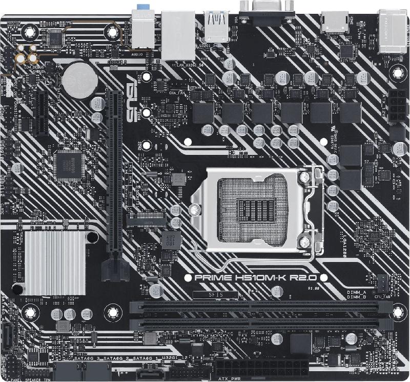 Материнская плата Asus PRIME H510M-K R2.0 Soc-1200 Intel H470 2xDDR4 mATX AC`97 8ch(7.1) GbLAN+VGA+HDMI