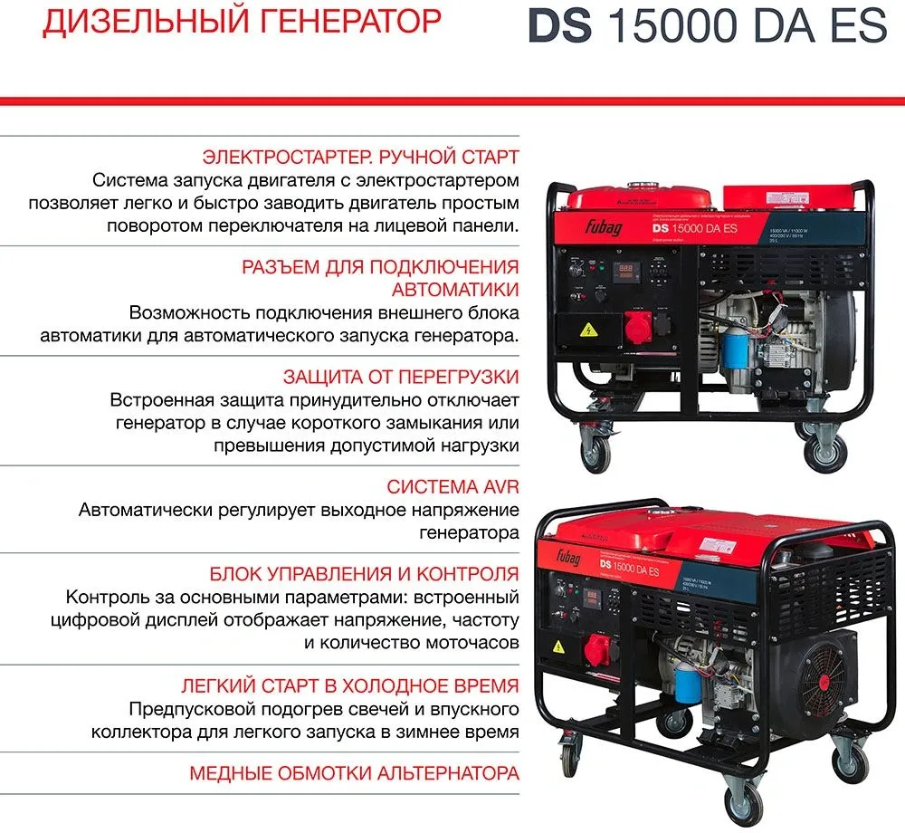 Генератор Фубаг DS 15000 DA ES