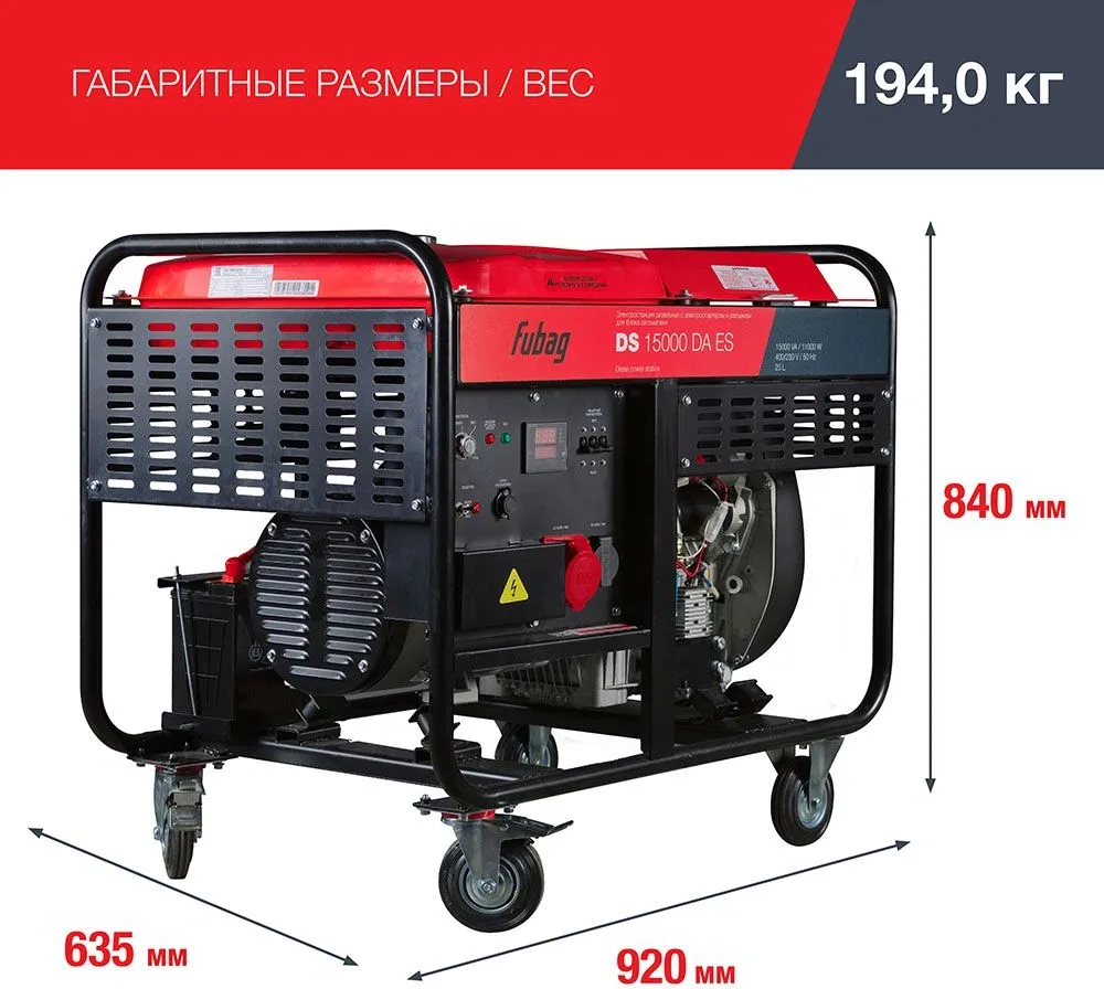 Генератор Фубаг DS 15000 DA ES