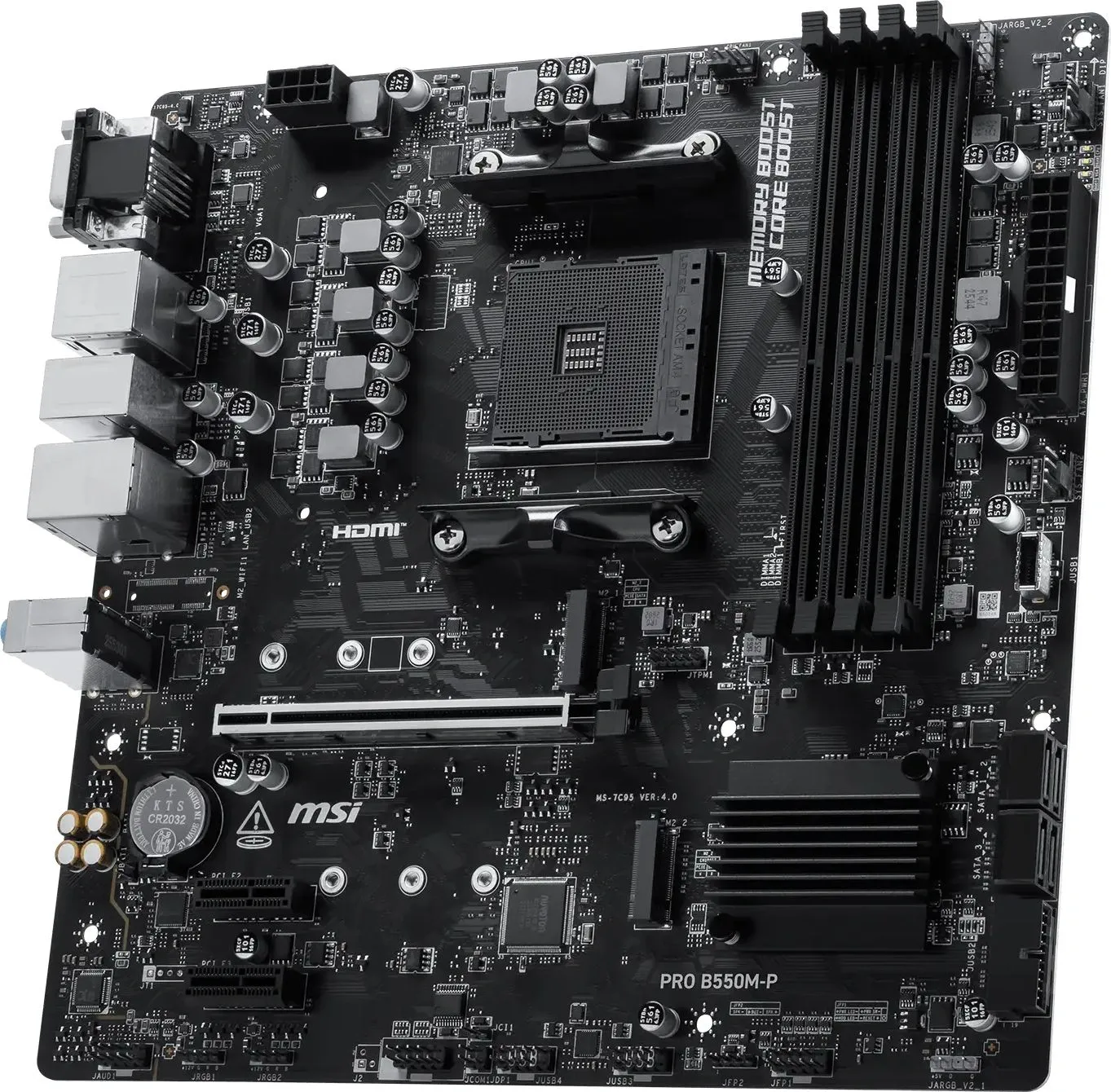 Материнская плата MSI PRO B550M-P Soc-AM4 AMD B550 4xDDR4 mATX AC`97 8ch(7.1) GbLAN RAID+VGA+HDMI+DP