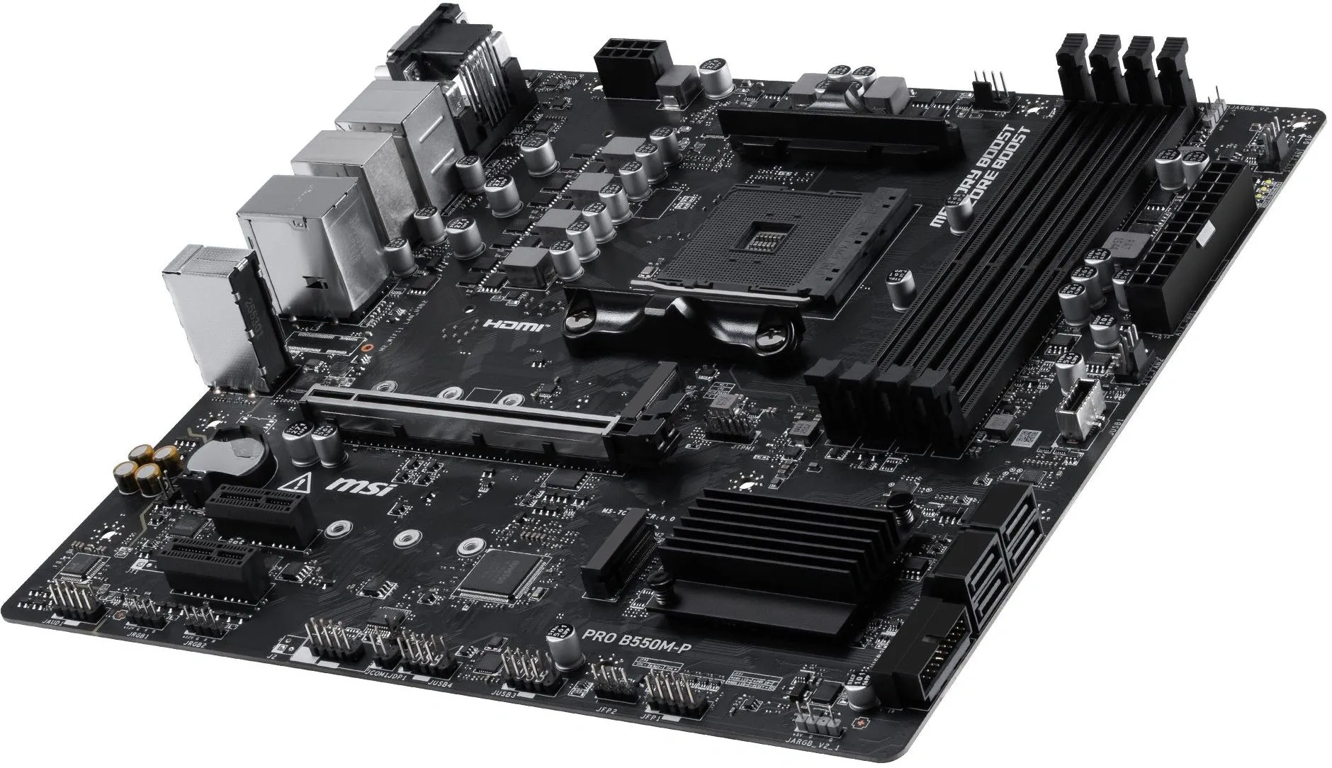 Материнская плата MSI PRO B550M-P Soc-AM4 AMD B550 4xDDR4 mATX AC`97 8ch(7.1) GbLAN RAID+VGA+HDMI+DP