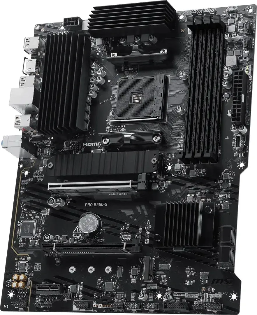 Материнская плата MSI PRO B550-S Soc-AM4 AMD B550 4xDDR4 ATX AC`97 8ch(7.1) GbLAN RAID+HDMI