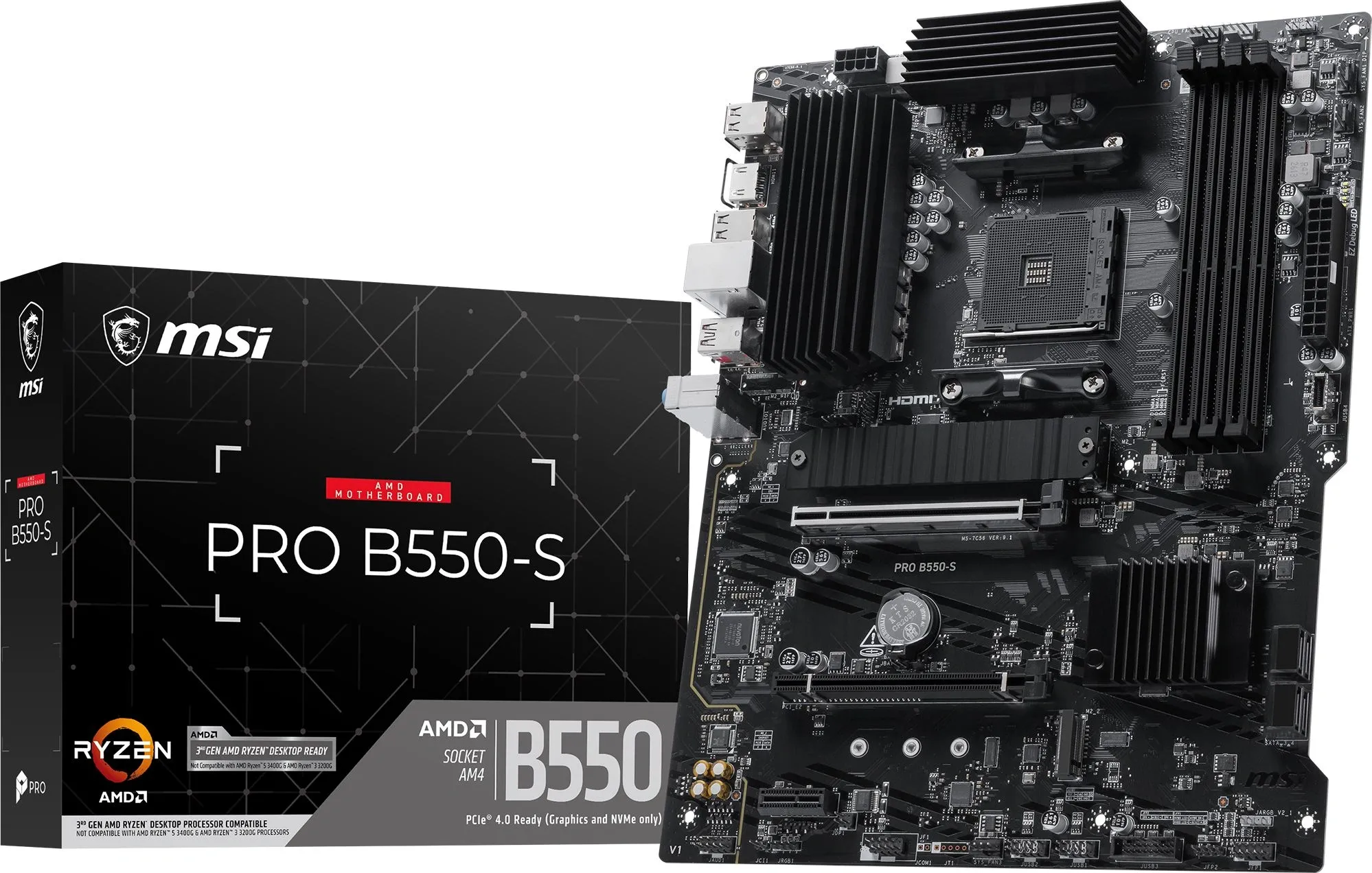Материнская плата MSI PRO B550-S Soc-AM4 AMD B550 4xDDR4 ATX AC`97 8ch(7.1) GbLAN RAID+HDMI