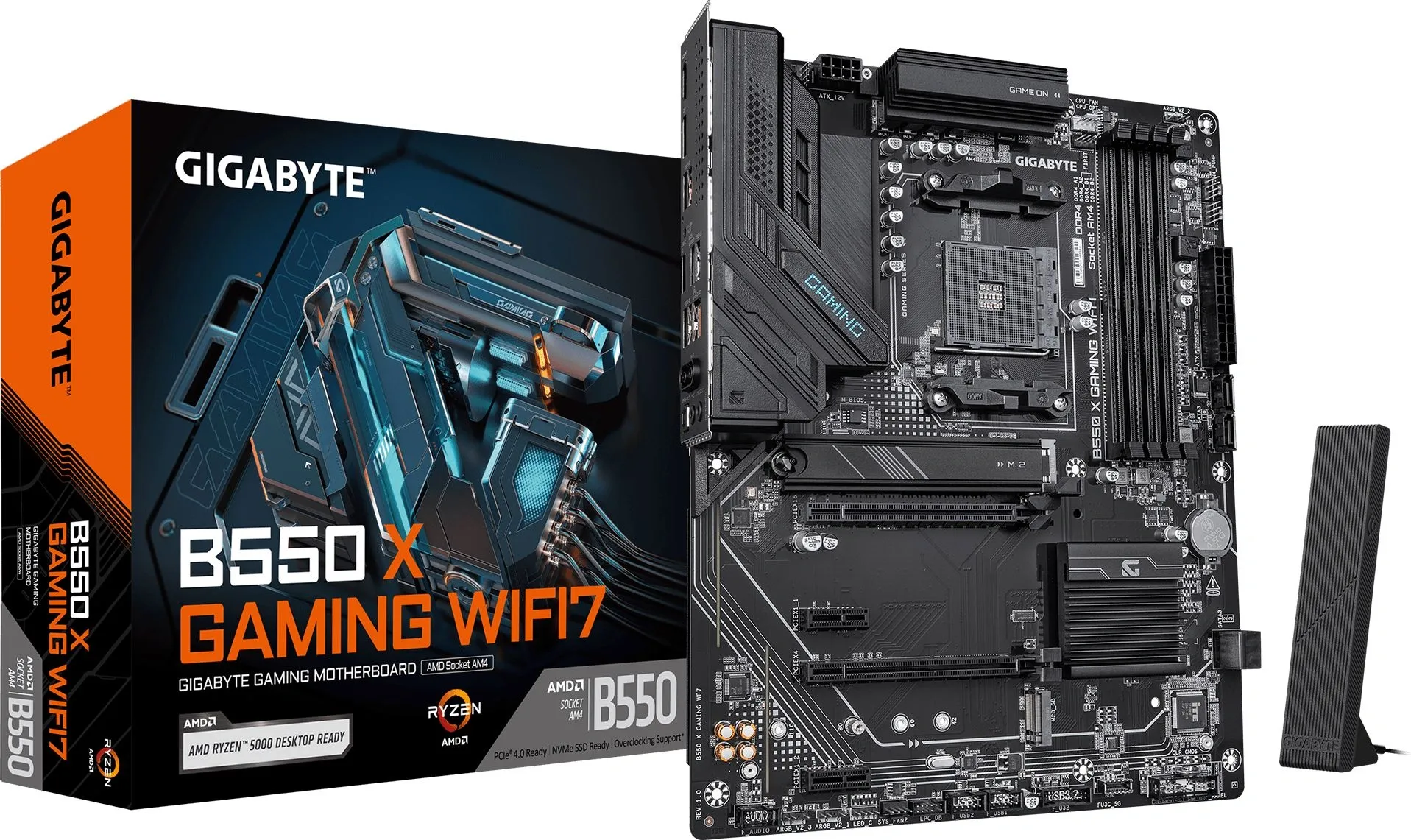 Материнская плата Gigabyte B550 X GAMING WF7 Soc-AM4 AMD B550 4xDDR4 ATX AC`97 8ch(7.1) 2.5Gg RAID+HDMI+DP
