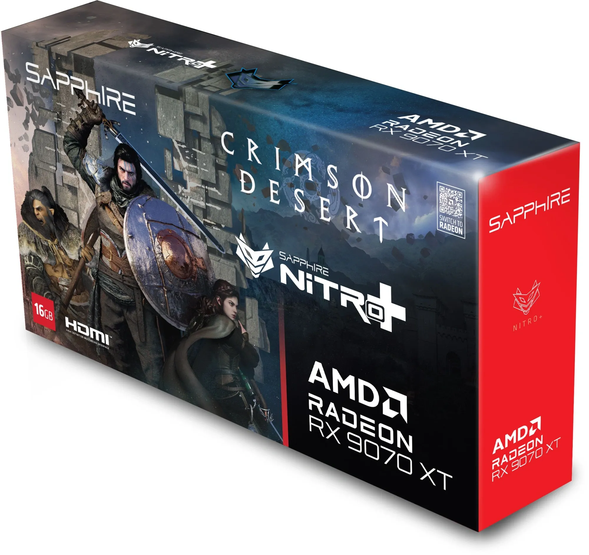 Видеокарта Sapphire PCI-E 5.0 11348-10-20G NITRO+AMD RADEON RX 9070 XT 16GB CRIMSON DESERT EDITION GAMING OC LITE AMD Radeon RX 9070XT 16Gb 256bit GDDR6 2520/20000 HDMIx2 DPx2 HDCP Ret