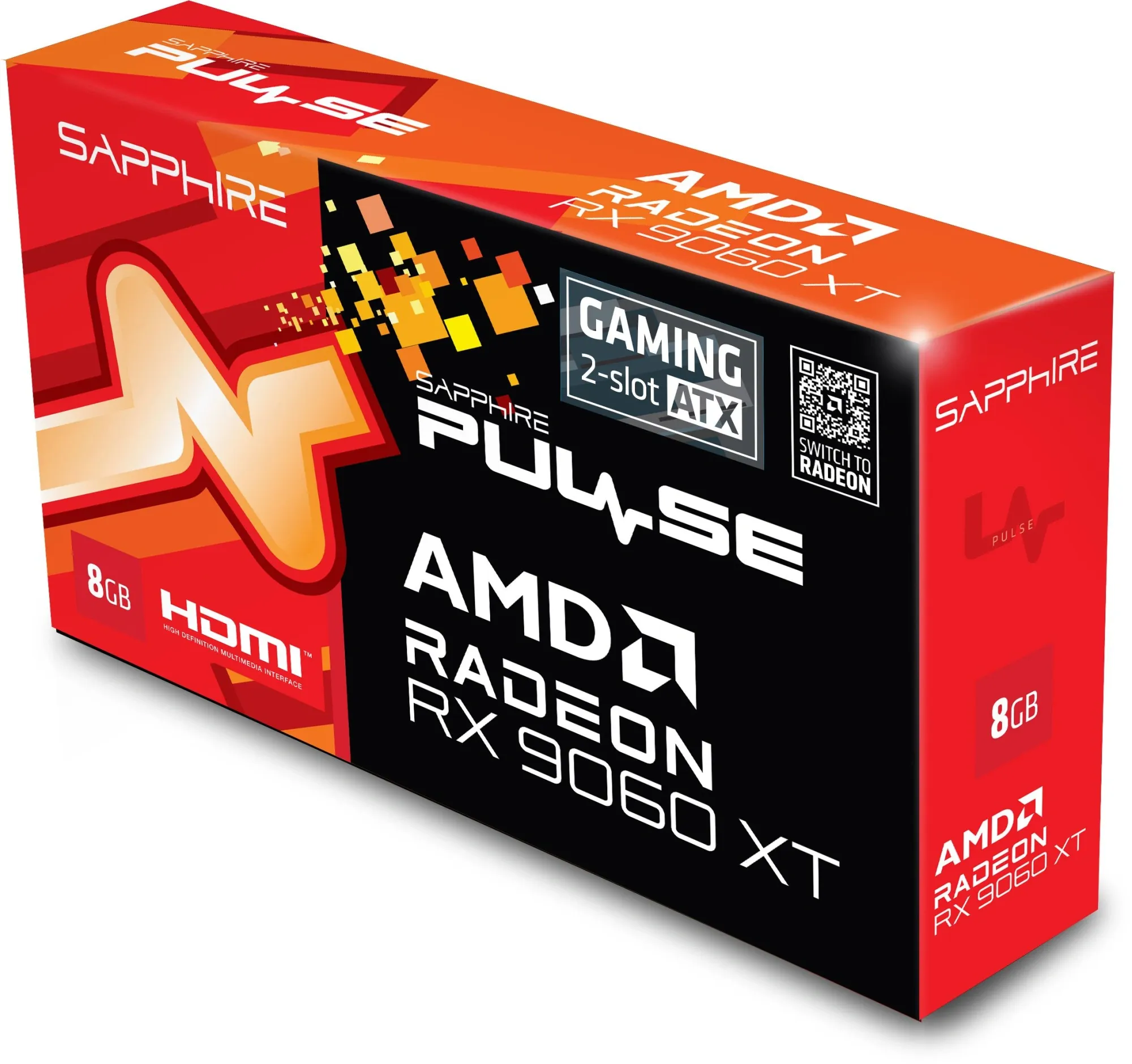 Видеокарта Sapphire PCI-E 5.0 11350-05-20G PULSE AMD RADEON RX 9060 XT GAMING 8GB DUAL HDMI DP LITE AMD Radeon RX 9060XT 8Gb 128bit GDDR6 2530/20000 HDMIx2 DPx1 HDCP Ret