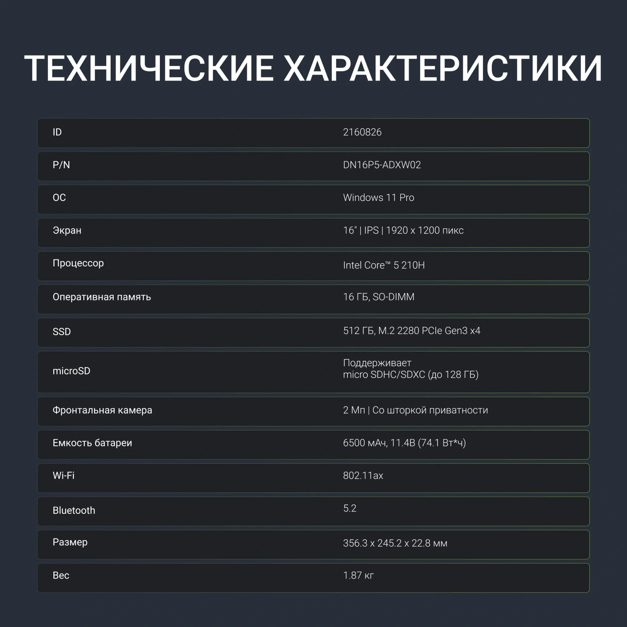 Ноутбук Digma Chronos DN16P5-ADXW02 16/512 ГБ