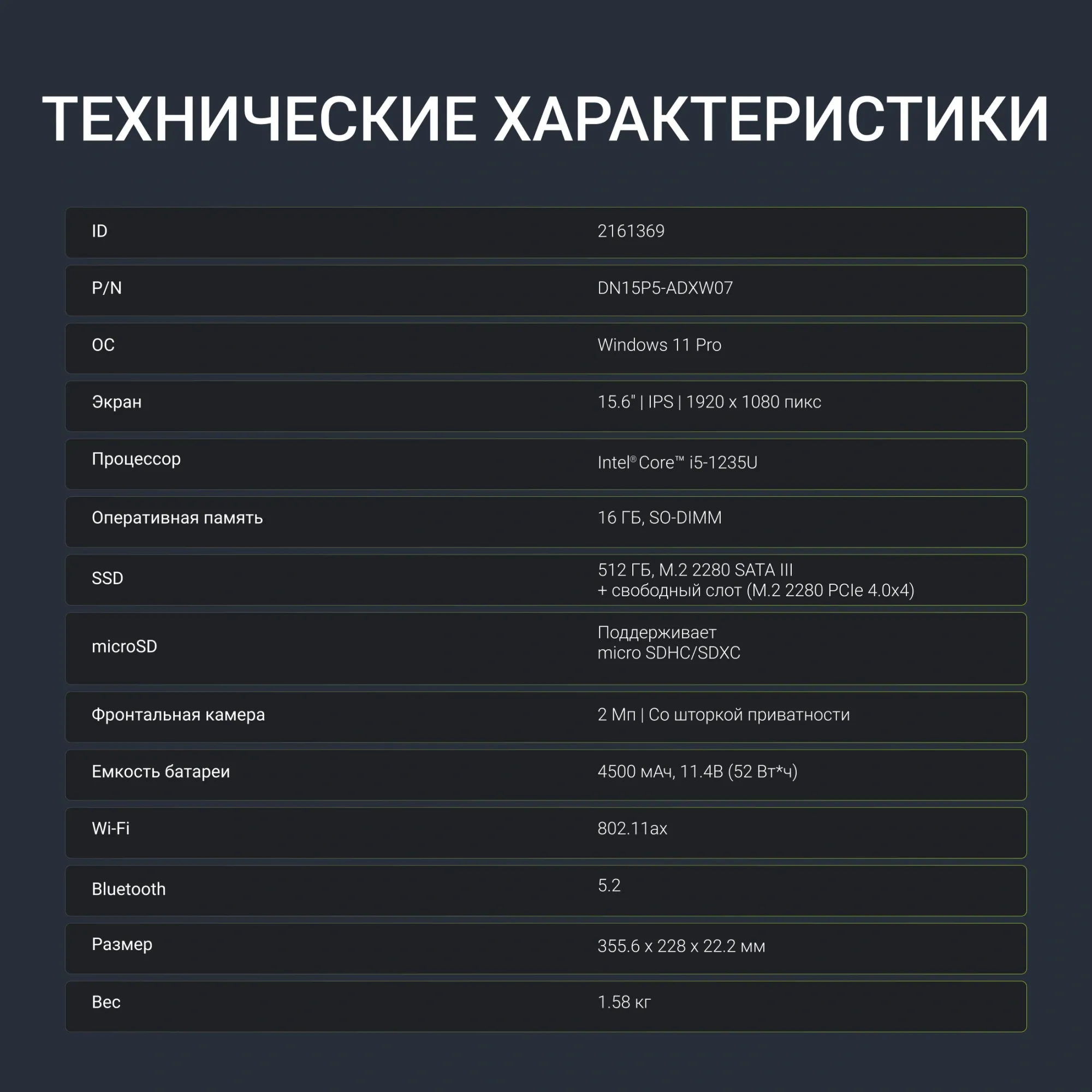Ноутбук Digma Ascend DN15P5-ADXW07 16/512 ГБ