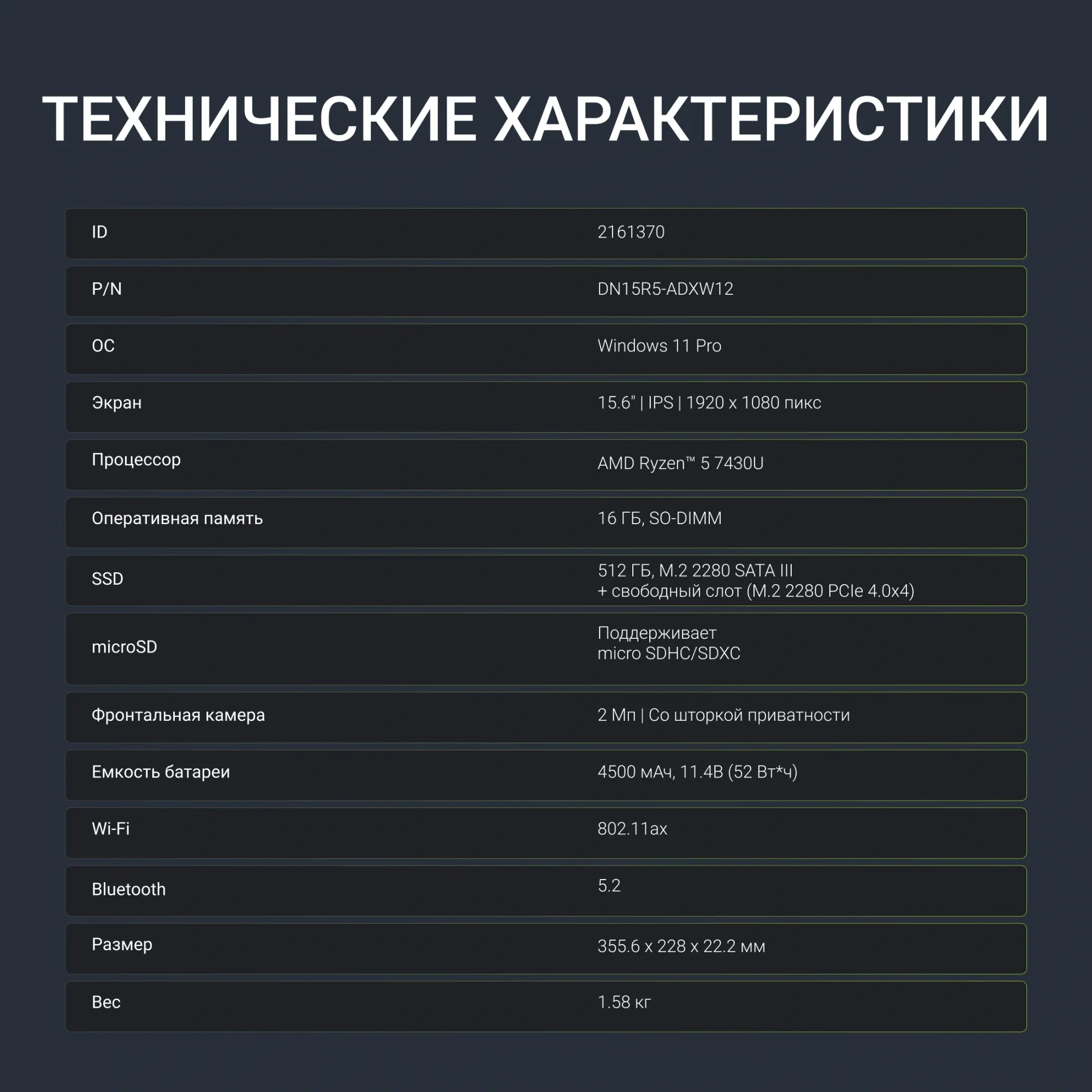 Ноутбук Digma Ascend DN15R5-ADXW12 16/512 ГБ