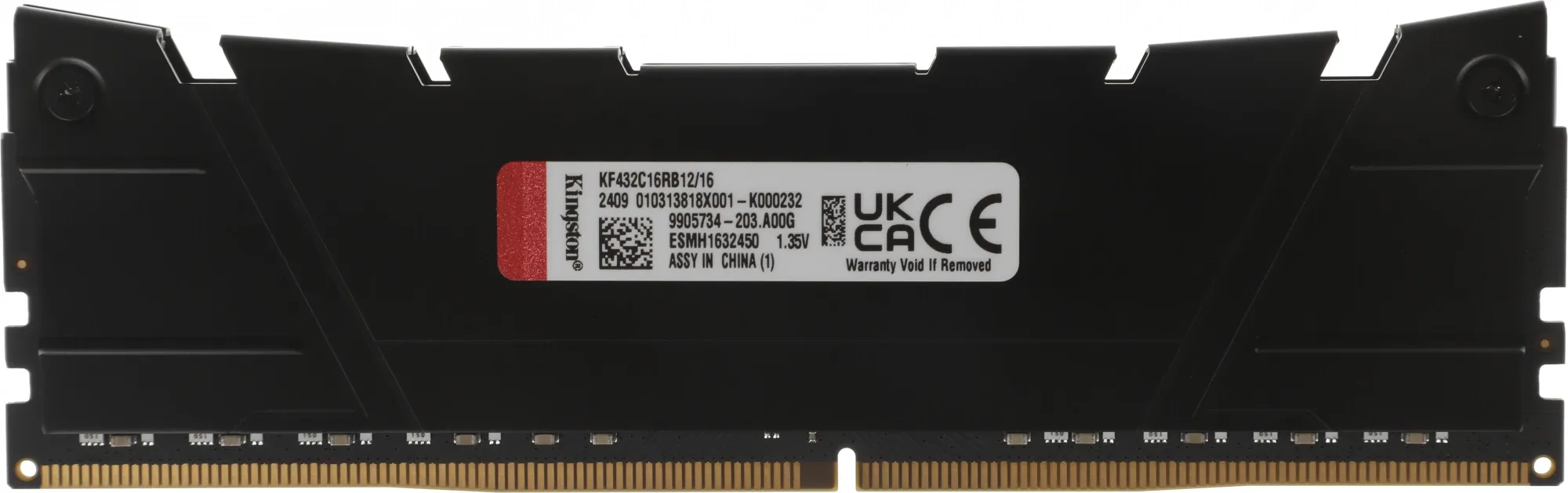 Память DDR4 16GB 3200MHz Kingston KF432C16RB12/16 Fury Renegade Black RTL Gaming PC4-25600 CL16 DIMM 288-pin 1.35В dual rank с радиатором Ret