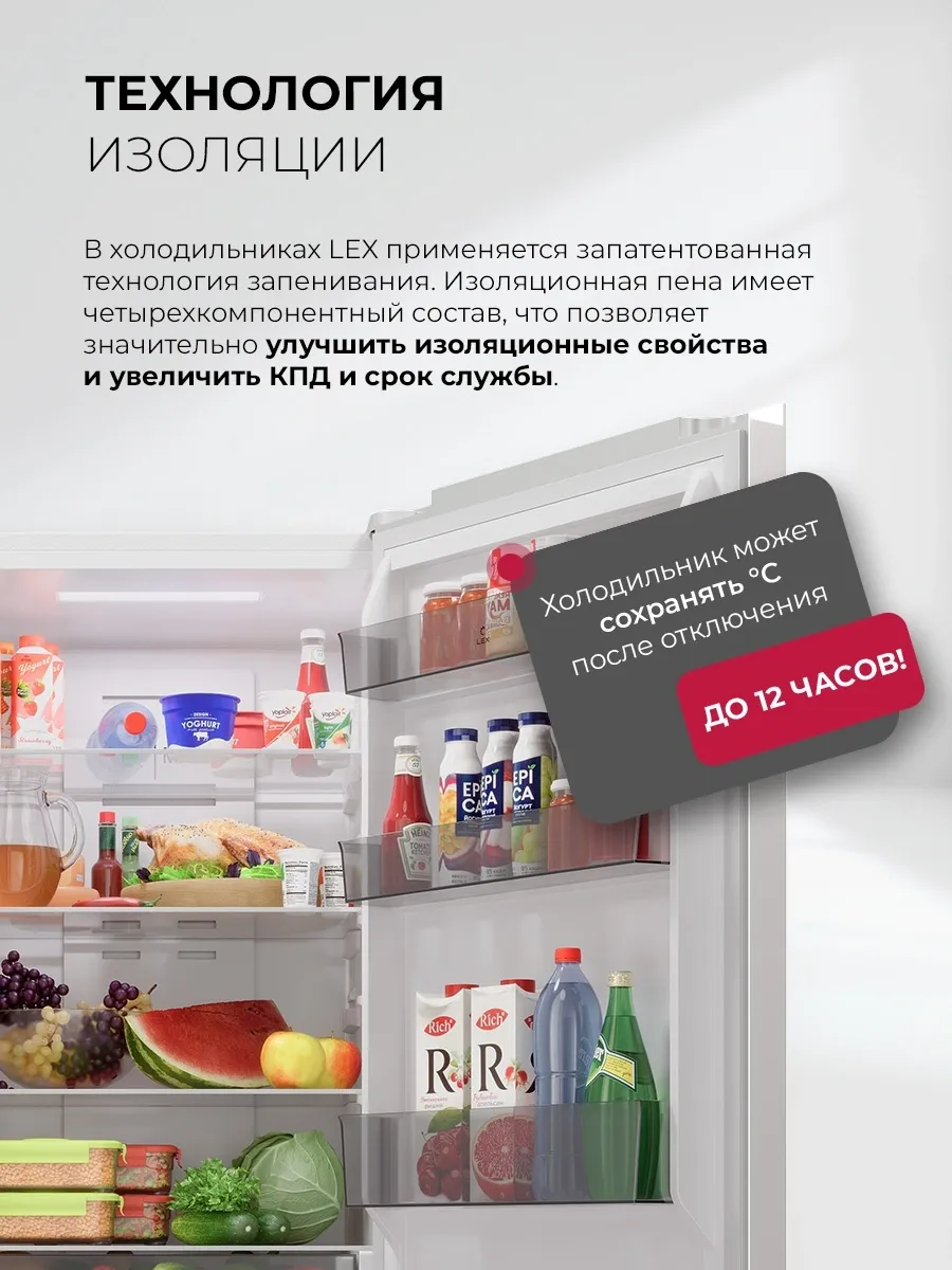 Холодильник Lex LKB350WHID 2-хкамерн. белый глянц. инвертер