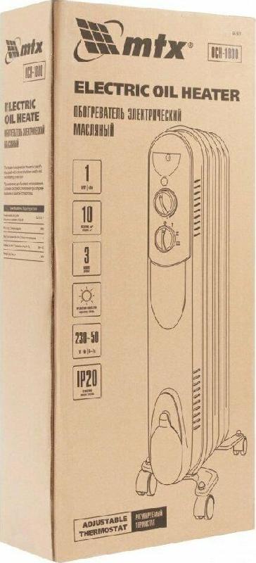 Масляный радиатор MTX OCH-1000 5 секций 230 В, 1000 Вт 98301