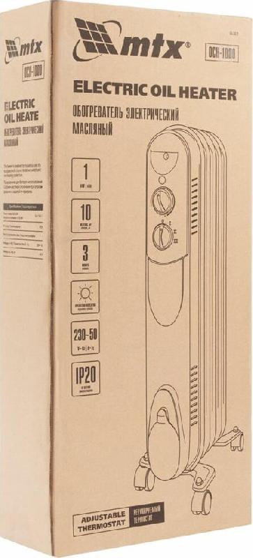 Масляный радиатор MTX OCH-1000 5 секций 230 В, 1000 Вт 98301