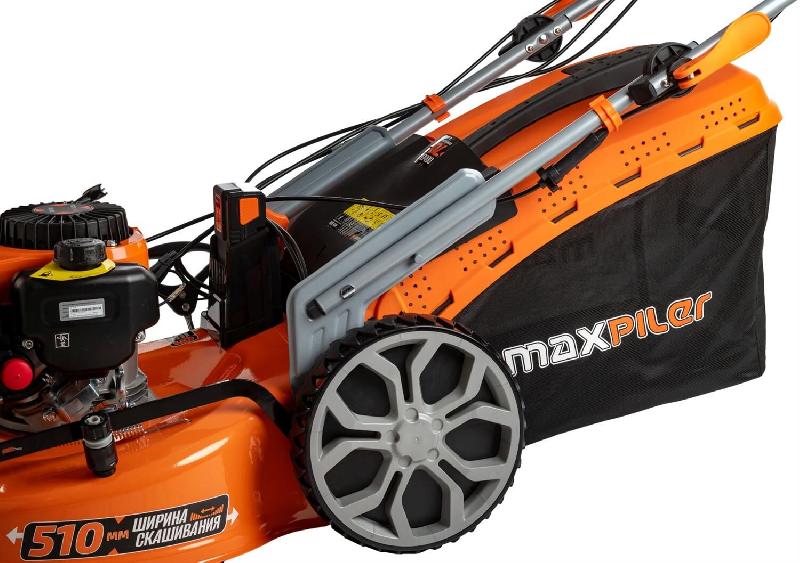 Газонокосилка бензиновая MAXPILER Газонокосилка бензиновая MLM-51SE (5,5л.с, эл.старт, самоходная, Ø510мм, выс.30-80мм, 70л)