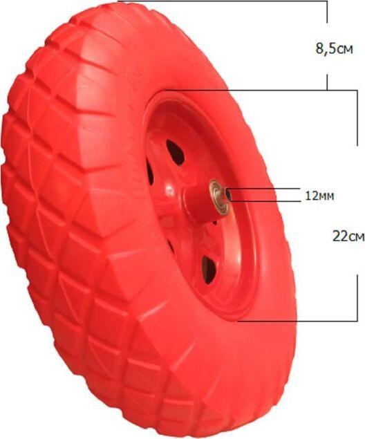 Колесо LWI Колесо PU 4.80/4.00х80 бескамерное D16(втулка12), арт. LWI39-12ПУ