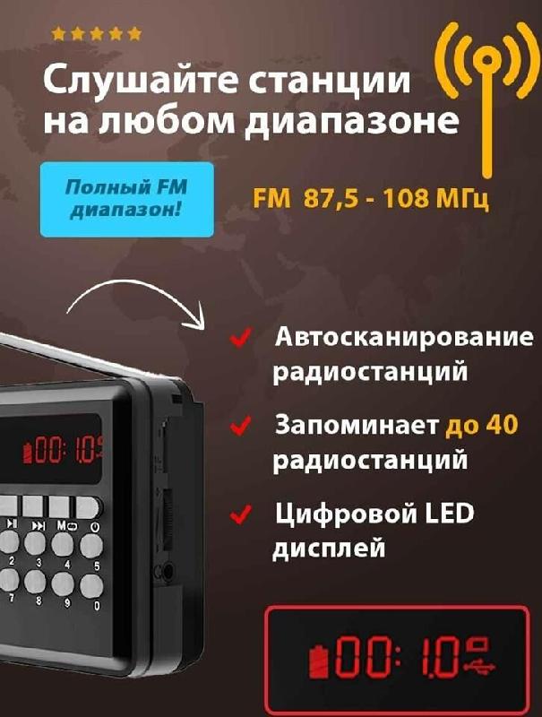 Аудиосистема Ritmix Радиоприемник RPR-001