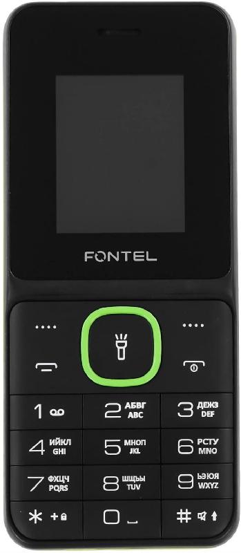 Телефон мобильный FONTEL FP210 черный-зеленый