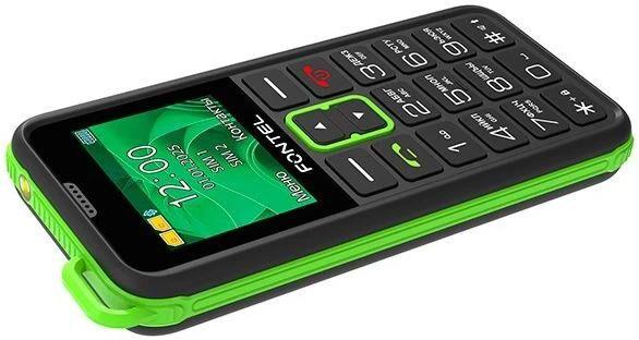 Телефон мобильный FONTEL FP110 черно-зеленый