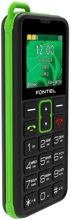 Телефон мобильный FONTEL FP110 черно-зеленый